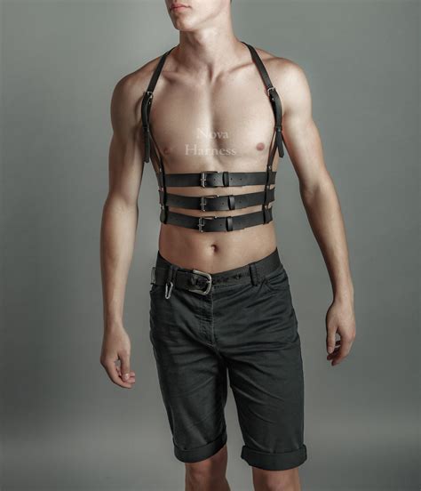 Custom Mens Leather Harness Mens Body Harness Chest Harness Etsy