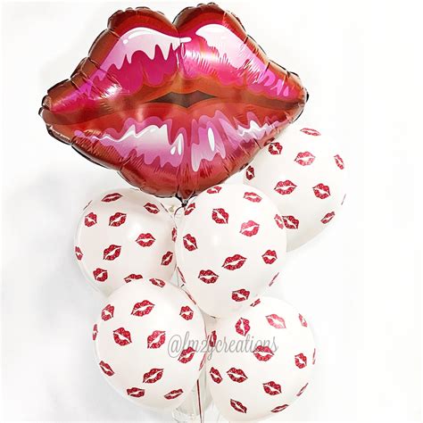 Lip Balloon Red Lip Theme Party Kiss Balloon Makeup Etsy