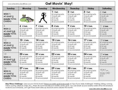 60 Days Challenge Template Calender All Over Body Workout 30 Day Cardio Challenge Workout