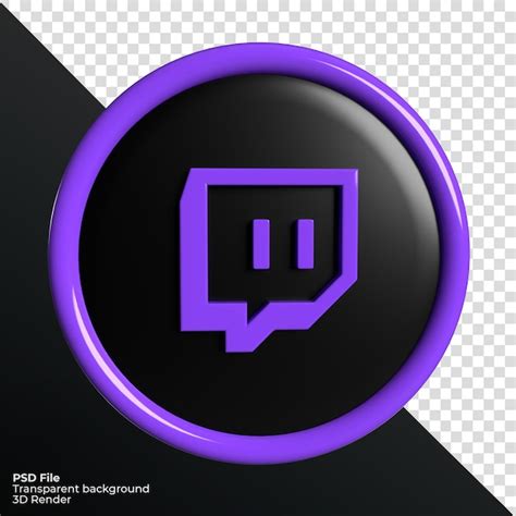 Premium PSD Twitch Social Media Logo Icon 3d Render Transparent