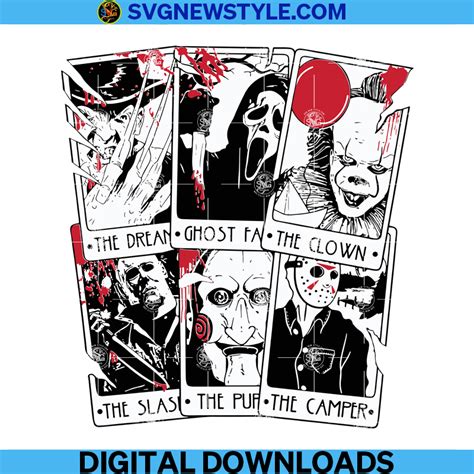 Horror Tarot Cards Red Png Horror Characters Png Halloween Horror