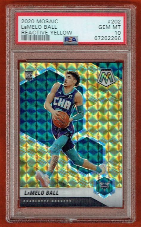 2020 21 Mosaic Reactive Yellow 202 LaMelo Ball PSA GEM MINT 10 RC