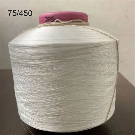 White Plain Bright Polyester Semi Dull Twisted Yarn At Rs Kg