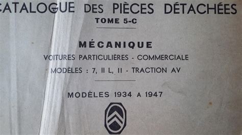 Catalogue Pi Ces Traction Avant Citro N Vendre