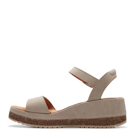 Women S Clarks Kassanda Lily Sandal 26177297 Stone Nubuck Nubuck EBay