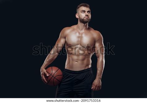 Portrait Very Muscular Naked Man Playing Stock Photo Edit Now