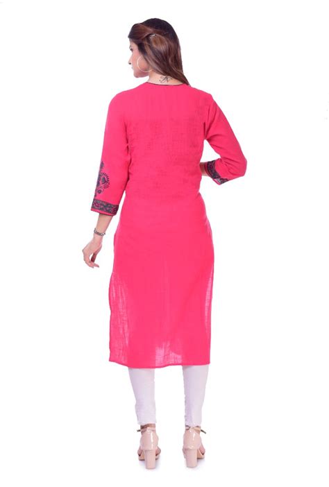 Ethnic Wear Pink Sushil Garments One Piece Printed Pure Cotton Kurti