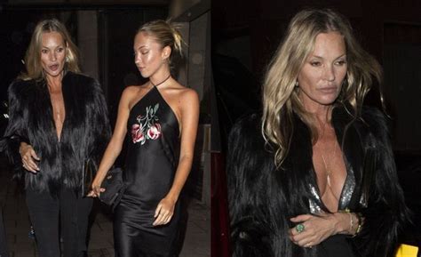 Wydekoltowana Kate Moss baluje z córką do białego rana z okazji 51