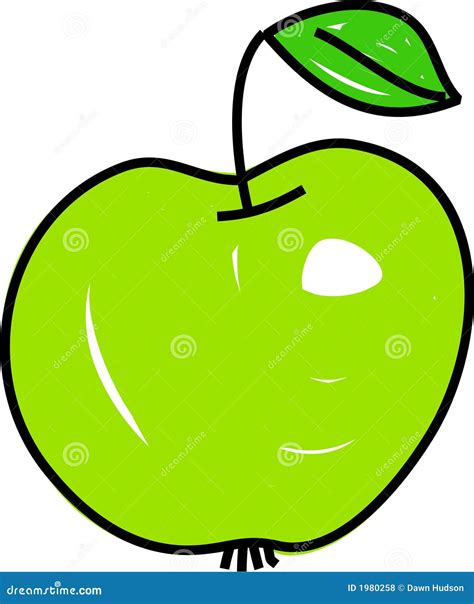 Green Apple Stock Vector Illustration Of Apple Clip 1980258