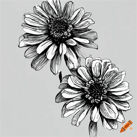 Hand Drawn Creative Floral Arrangement With Different Flowers Design