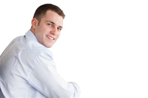 Shadowing A Smiling Businessman Desk Consultant Office Desk Workplace