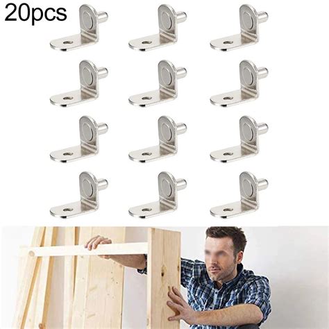 Pcs Shelf Brackets Support Studs Pegs Mm Metal Pin Shelves L Shape