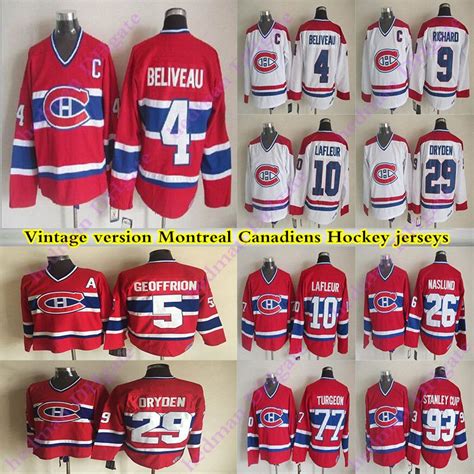 2020 Montreal Canadiens Vintage Version Jerseys 4 BELIVEAU 29 DRYDEN 5 ...