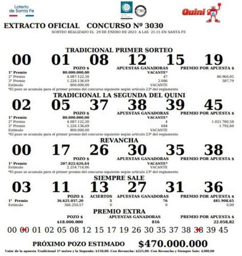 Quini Hoy En Vivo De Enero Controlar Cart N Y Resultados Del