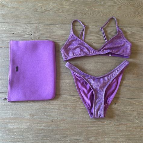 Triangl Swimwear Swim Triangl Maia Purple Sparkle Bikini Set Poshmark