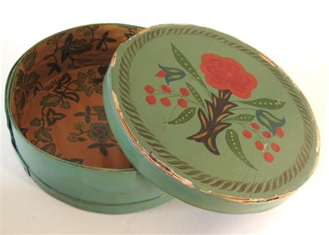 Antique Tole Painted Wooden Cheese Box Round by LaurasLastDitch