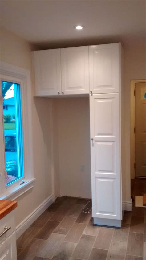 Stylish Fridge Surround With IKEA Kitchen Cabinetry