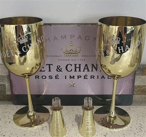 Moet & Chandon Champagne Gold Glasses and Sippers - Etsy