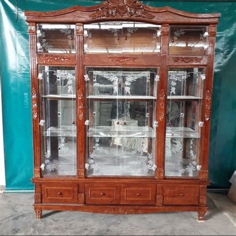 Jual Lemari Hias Kristal Nagin Tiang Besar Super Kokoh Kayu Mr Shopee