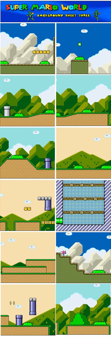 Super Mario World Background Sheets Snes