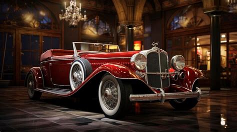 Premium Photo | A photo of an antique car in a museum setting