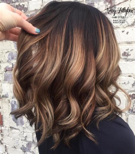 Caramel Balayage Hair With Black Roots Hair Color Balayage Brunette Hair Color Bayalage