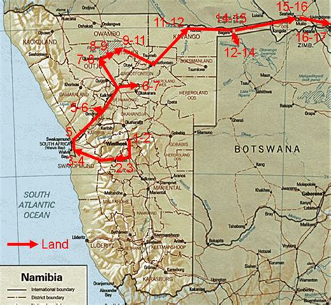 EXOTIC BIRDING | Tour Map for Namibia Grand Birding & Wildlife Tour