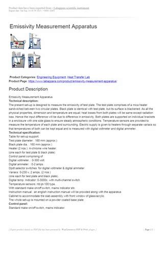 Labappara Emissivity Measurement Apparatus For Machanical At Rs