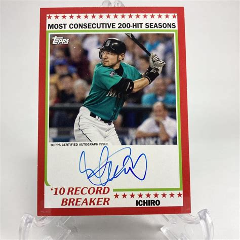 【未使用に近い】1円スタート限定10枚・ファーストナンバー直筆サインイチロー Ichiro Suzuki 2019 Topps