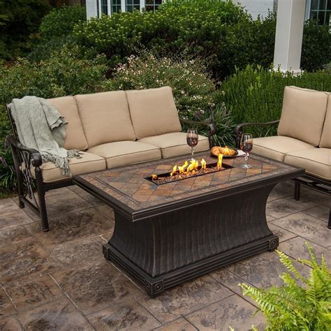 The Agio Vienna Gas Fire Pit Is A True Outdoor Centerpiece This Tile