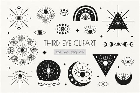 A Collection Of Third Eye Clipart Designs Featuring Various Symbols And