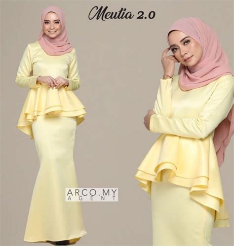 Gaya Terbaru Baju Kurung Warna Kuning Warna Kaos