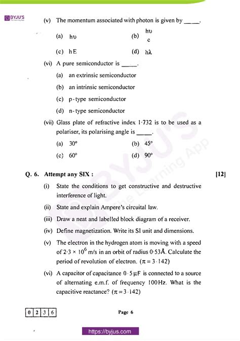 Maharashtra Board Hsc Physics 2018 Question Paper Indcareer Docs