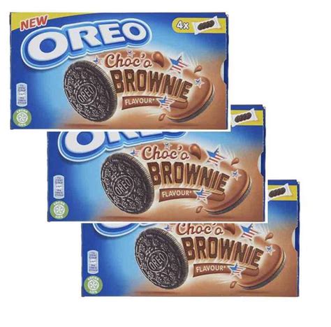 Kit 3 Caixa Biscoito Oreo Importada Sabor Choco Brownie 176g Biscoito