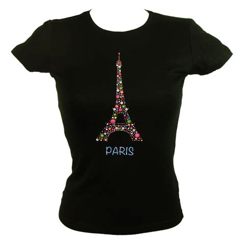 T- shirt Eiffel Tower Flowers - Souvenirs of Paris, PAR'ICI – Souvenir ...