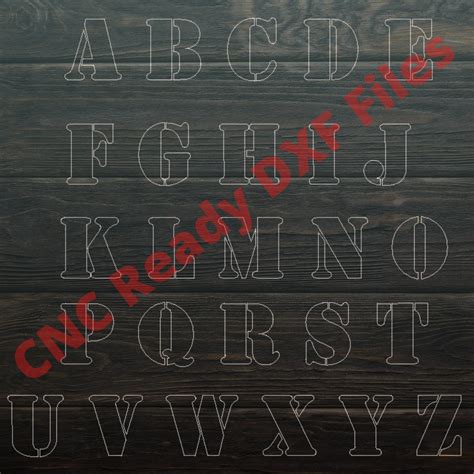 Stencil Alphabet Letters Dxf Files For Cnc Laser Plasma Etsy Australia