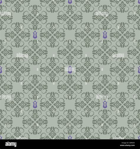 Seamless green and purple floral wallpaper Stock Photo - Alamy