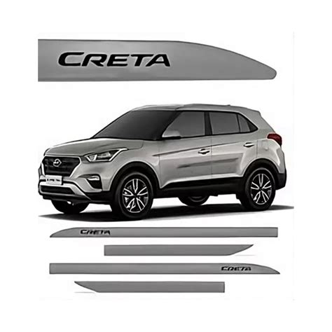 Jogo De Frisos Laterais Do Hyundai Creta Prata Premium 2017 2018 Original