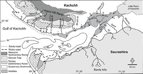 Map Showing Geological Geomorphic Setup Along The Gok Coast Along