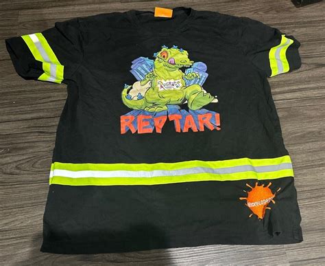 Reptar Rugrats Nickelodeon Shirt Reflective Black T S Gem