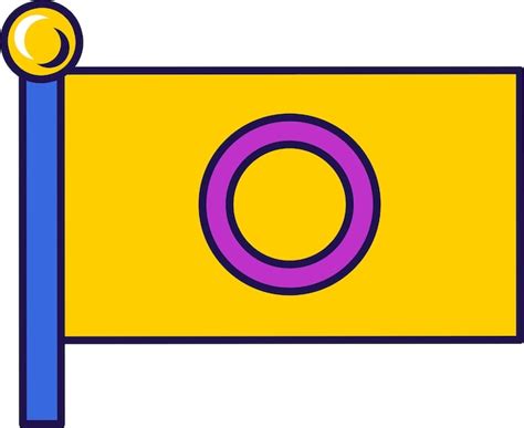 Premium Vector Outline Flagpole Flag Intersex Pride