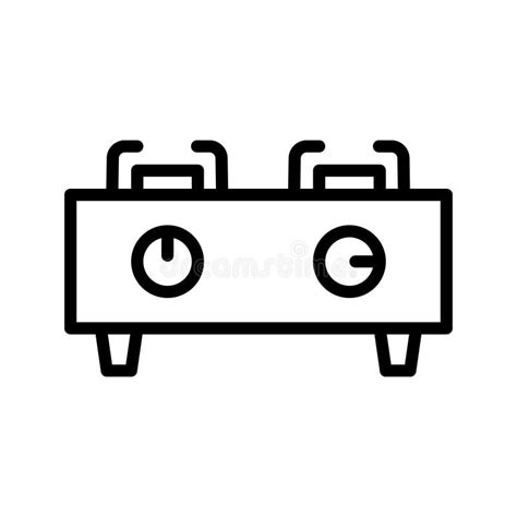 Stove Flat Line Icon Symbol Of Oven Cooker Stove Stock Vector