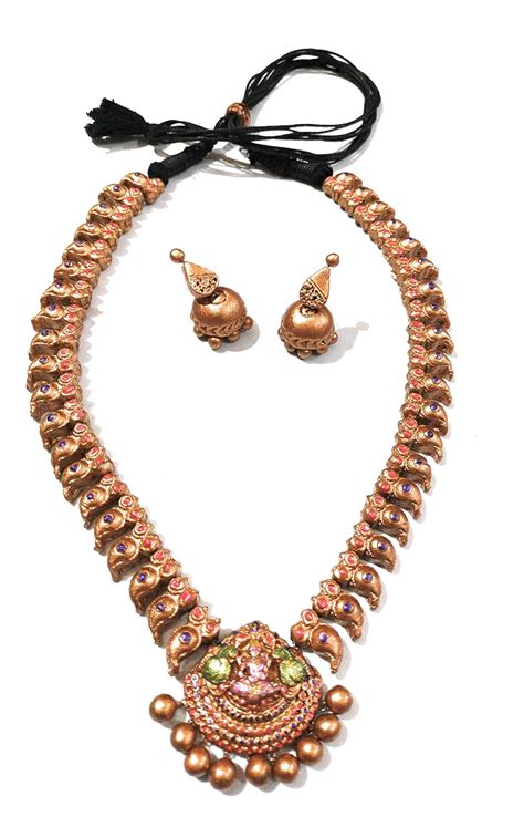 Buy Handmade Terracotta Jewellery Set Medium At