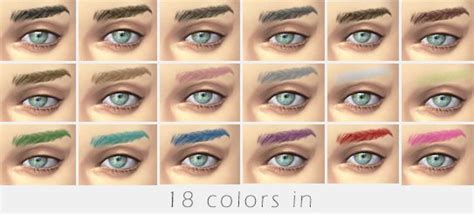 M1ssduo Tumblr Post 99047216358 Eyebrows For Ts4 18 Colors