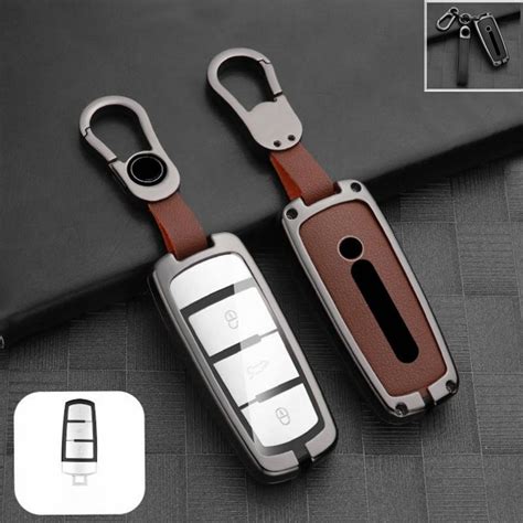 Zinc Alloy Leather Tpu Car Key Fob Case Cover Bag For Volkswagen Vw