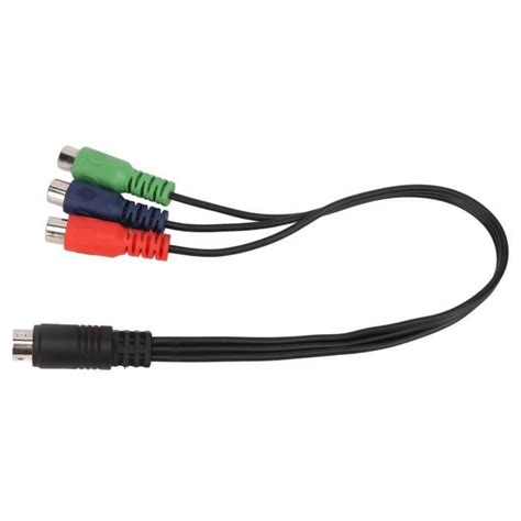 Tbest Câble MINI DIN 9 Broches vers 3 RCA Signal clair haute