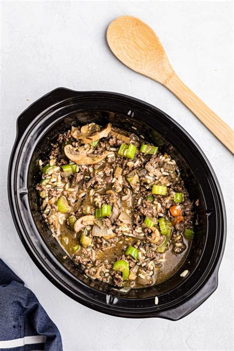 Crock Pot Hamburger Wild Rice Casserole Julies Eats And Treats