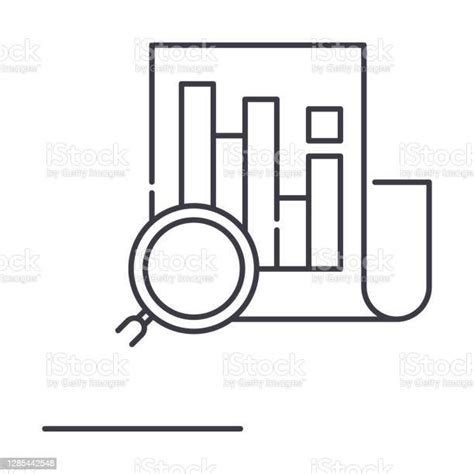 Icône Danalyse De Documentation Métier Illustration Isolée Linéaire Vecteur De Ligne Mince Signe