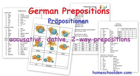 German Prepositions Präpositionen Accusative Dative And 2 Way