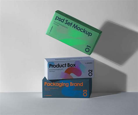 Product Packaging Boxes Mockup (PSD)